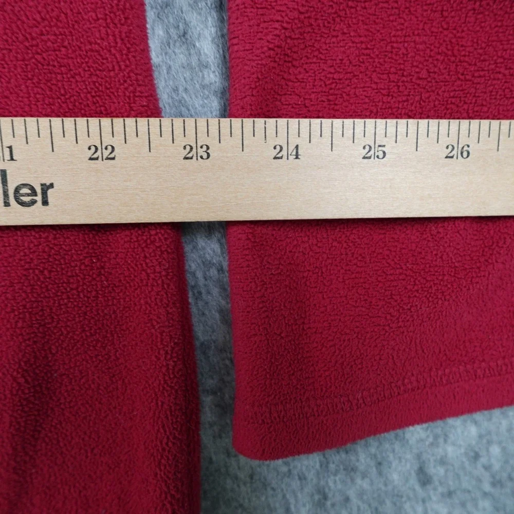 The North Face Pullover Mens Large Red Polartec‎ Fleece 1/4 Zip Logo Sweatshirt